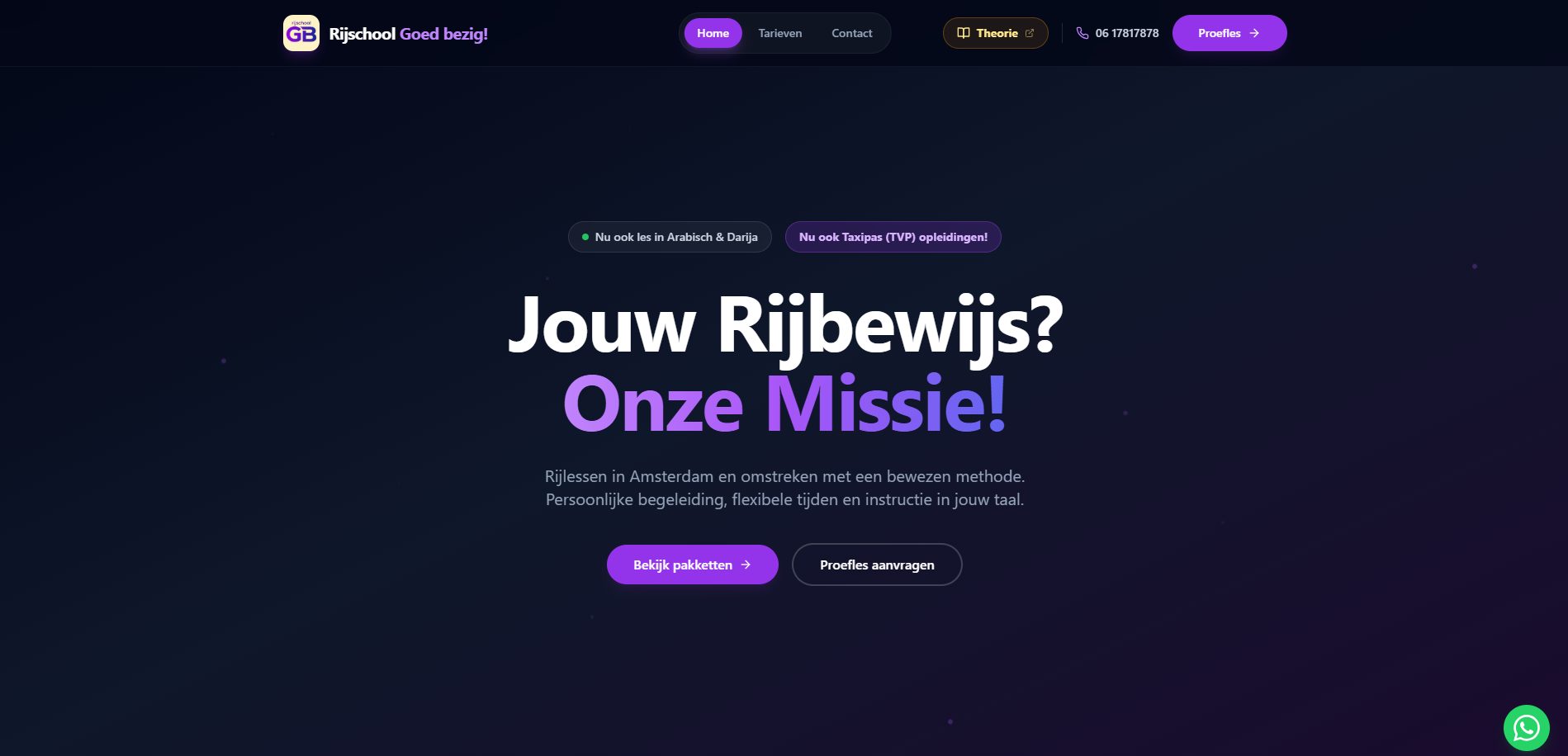 Conversiegerichte website voor Rijschool Goed Bezig